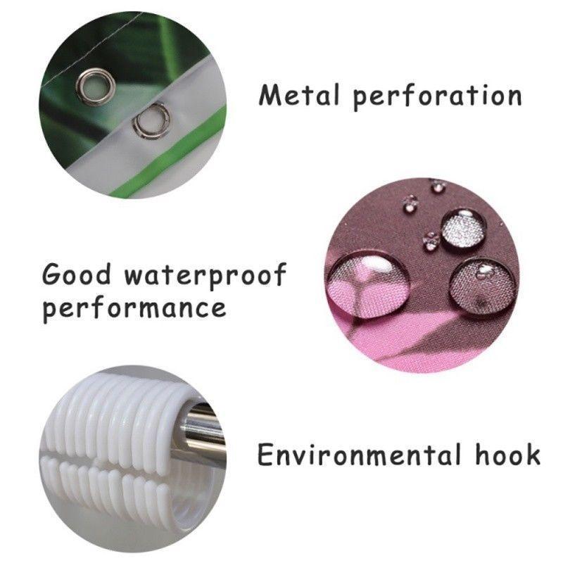 Stunning Christmas Home Shower Curtain In Waterproof Polyester With 12 Hooks For Festive Decor