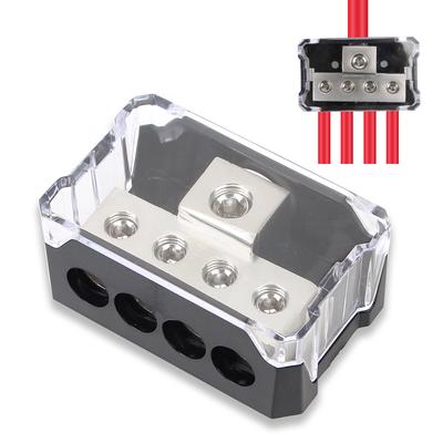 Auto Junction Box Automotive Electronic Parts 4GA Out Distribution Blocks 4 Way Ground Box for Car Audio Stereo Amplifier Multi-functional