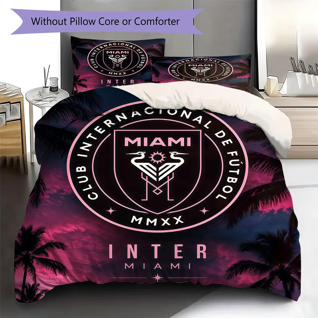 Inter Miami CF Pattern Bedding,Quilt Set Quilt Cover Pillowcase Home Birthday Gift(1 * duvet cover + 2 * pillowcase, without core)