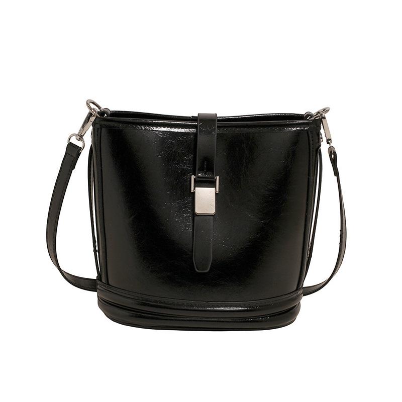 

Корейский новый продукт, сладкий и светлый цвет, темперамент нежного ветра, сумка-ведро, женская универсальная и продвинутая сумка-мессенджер для поездок на работу чёрный