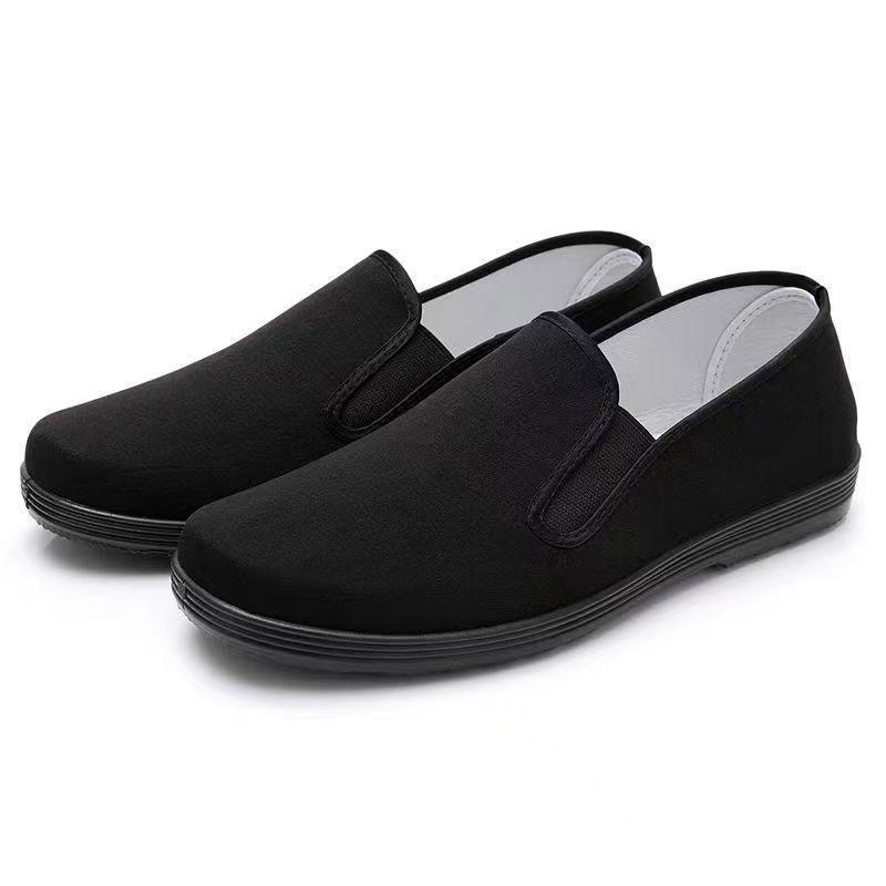 Spring and Autumn cloth shoes thick-soled wear-resistant medium and black cloth shoes lightweight single shoes military plate towel