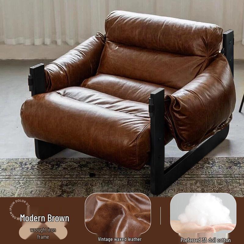 Jersey Island Designer Reclining Sofa Chair for Living Room - Light Luxury Retro Style