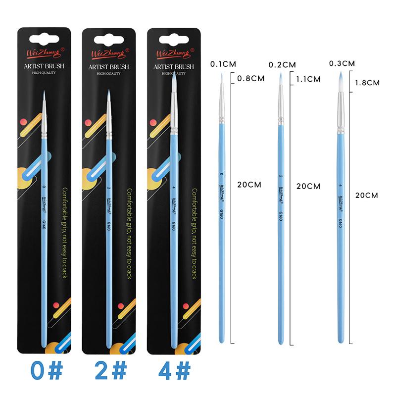 3PCs/Set Fine Hand Painted Thin Hook Line Pen Nylon Brush Art Supplies Drawing Art Pen Paint Brush Acrylic Painting Pen