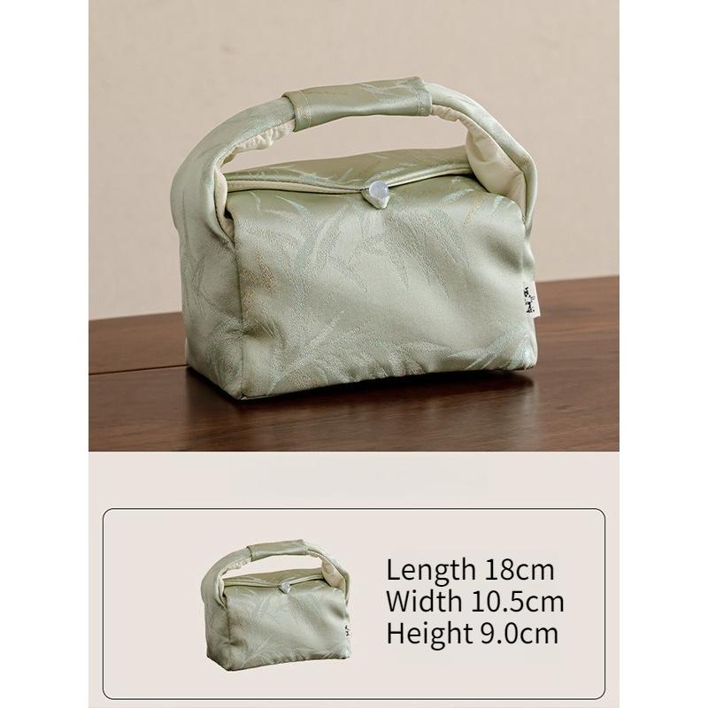 Brocade Embroidered Bamboo Tea Set Storage Bag Portable Travel Storage Bags Drinkware Teaware Chinese Traditional Tea Cozies