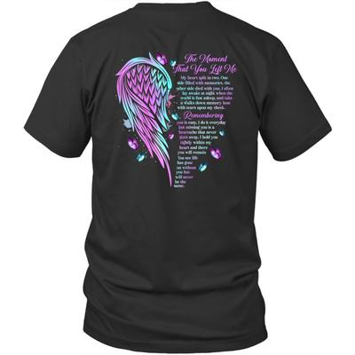 Printed On Back Angel Wings Moment You Left Me My Guardian Unisex Shirt