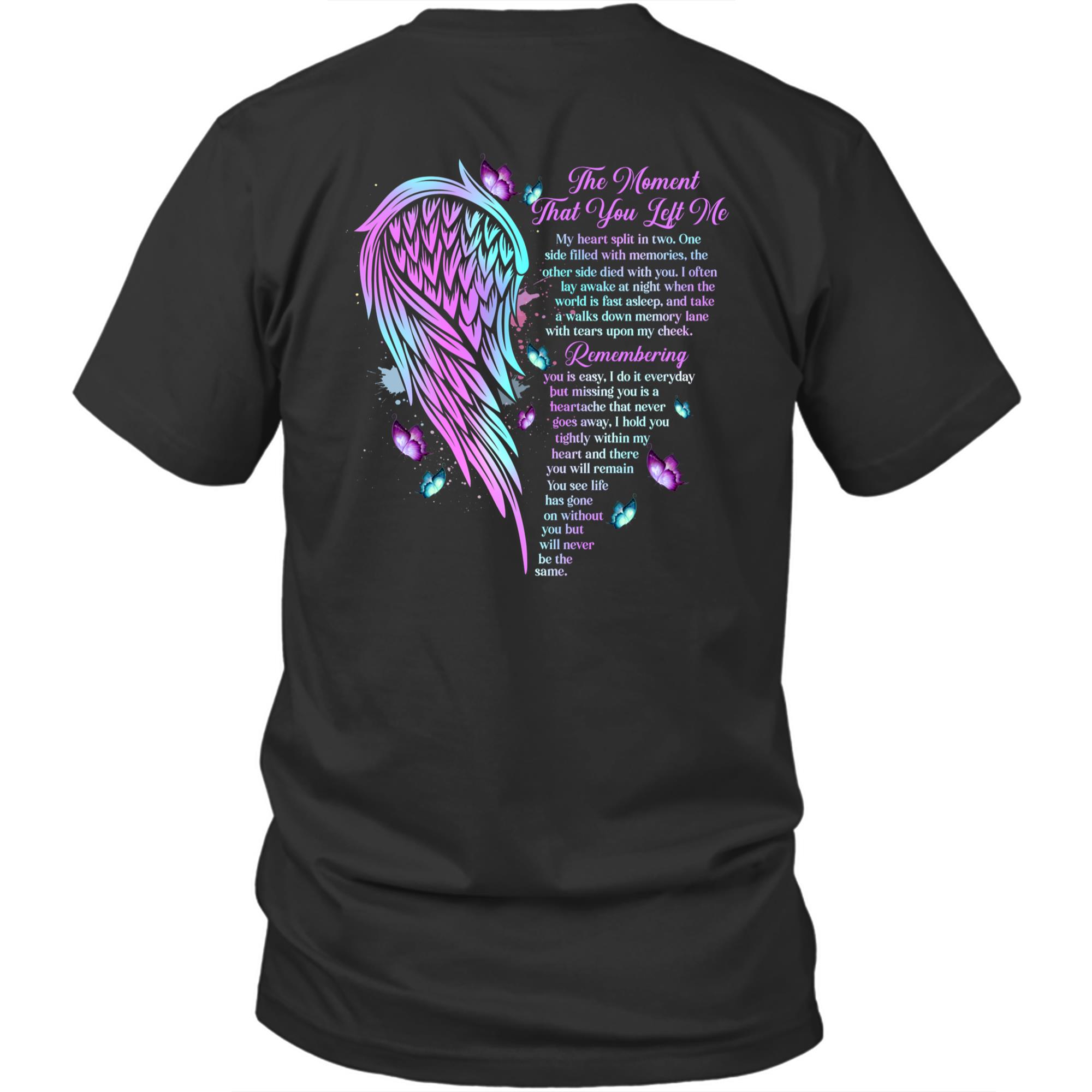 

Printed On Back Angel Wings Moment You Left Me My Guardian Unisex Shirt 4XL