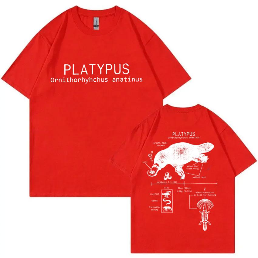 

Funny Platypus Anatomy Graphic T-shirt Unisex Women Casual Oversized Short Sleeve T Shirts Unisex s Vintage Cotton T-shirts Streetwear S