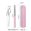 Stainless Steel Travel Cutlery Set: Fork, Spoon, Chopsticks with Portable Storage Box
