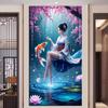 Large Size Mosaic DIY Full Diamond Painting Kits Art Beautiful Japanese Geisha and Koi Fish Embroidery Cross Stitch Rhinestones