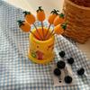 Creative Home Use Fruit Fork Set with Storage Can Stainl Steel Cake Fork Dert Small Fork Cute And Practical Dining Uten...