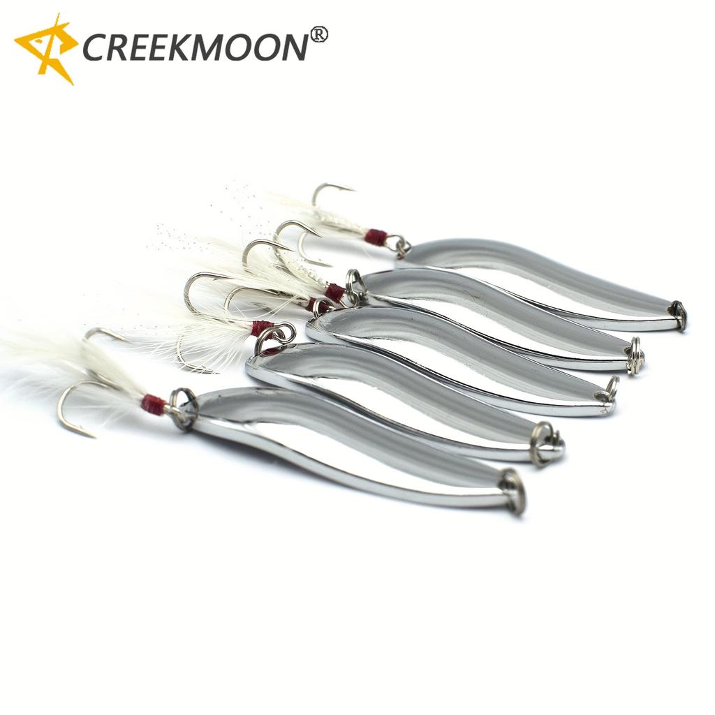 10pcs Metal Spoons Fishing Lures 5g-20g Jig Spoon Winter Spinners For Deep Water Octopus Jigging Hard Ice Bait Bass Treble Hook 260319