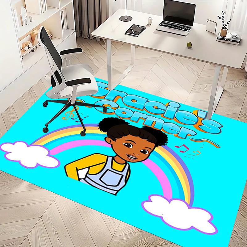 1pc Gracie's Corner3 Print Area Rug - Soft, Washable Non-Slip Indoor Mat, Living Room, Home Office Decorative Rug,Office Decorative