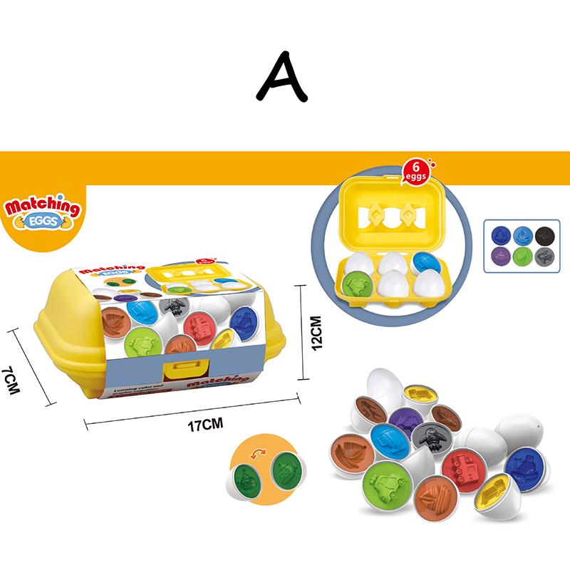 Dětské Montessori senzorické hračky, tvary, barvy, dopravní vejce, párovací hry, vzdělávací hračky pro děti, předškolní učební pomůcky