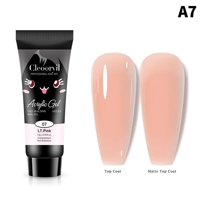 

15 мл Многоцветный Поли Гель Лак Акриловый Клей для Наращивания Профессиональный Полуперманентный Резина Арт Клей для Ногтей