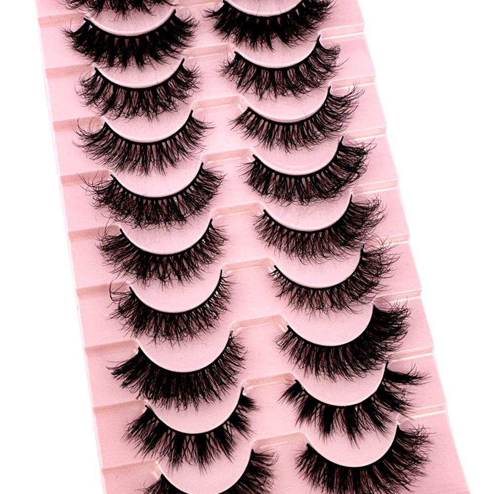 10pairs Makeup Eyelashes Soft Fluffy Lashes False Eyelashes Dramatic 3d Mink Lashes Lash Extension Make Up 3d Cilios Faux Cils