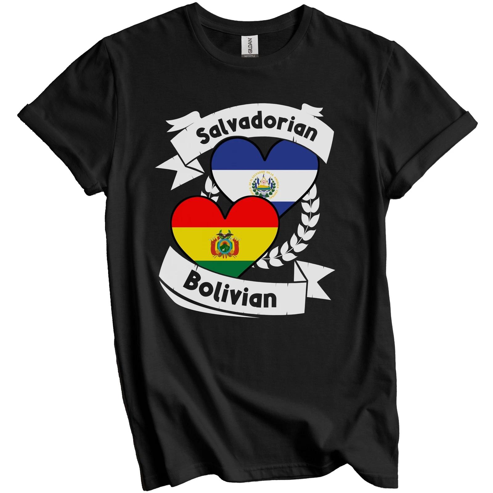 Salvadorian Bolivian Heart Flags El Salvador Bolivia T-Shirt S