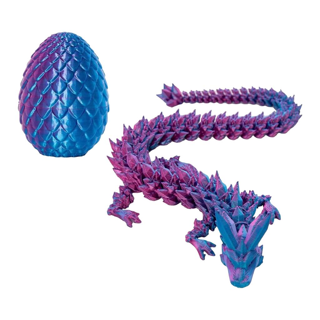 3D Printed Articulated Toy with Movable Joints and Colorful Egg