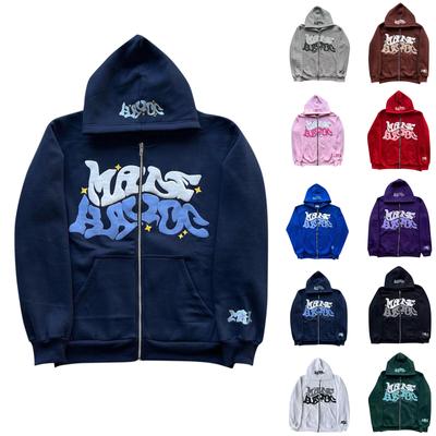 Street Fashion Print Hoodie Graphic Zip Up Hoodies Hip Hop Streetwear Oversized Vintage Outfit