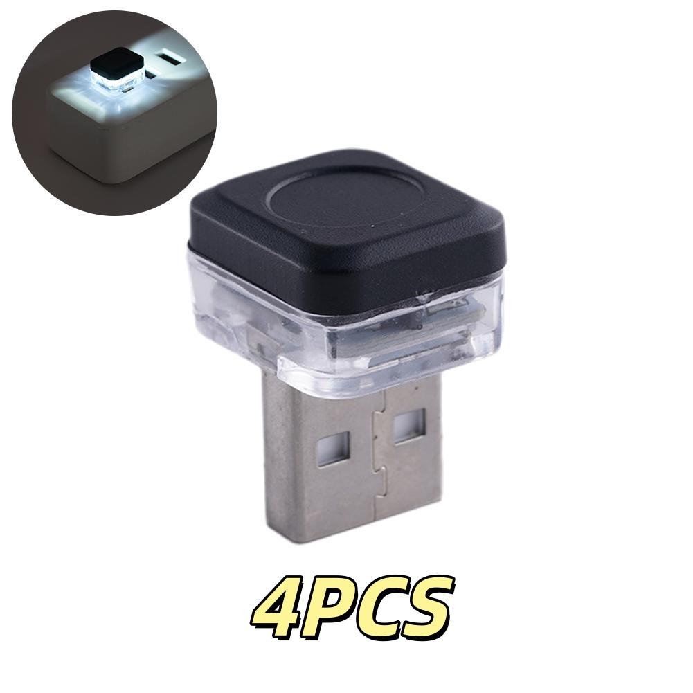 1/4 Stück Universelles USB-Auto-Innenraum-Stimmungslicht LED-Signalleuchten Auto-Leselampe Dekorationen Auto-Innenzubehör