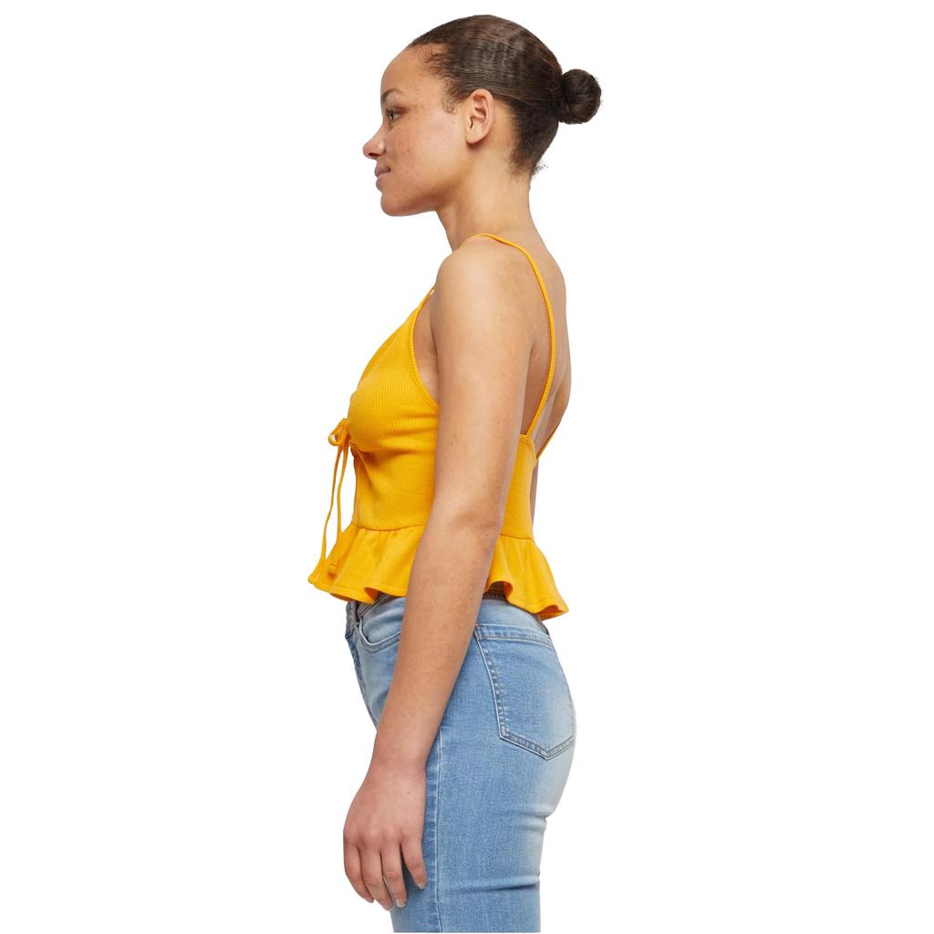 Urban Classics Womens/Ladies Ruffled Waffle Pique Top