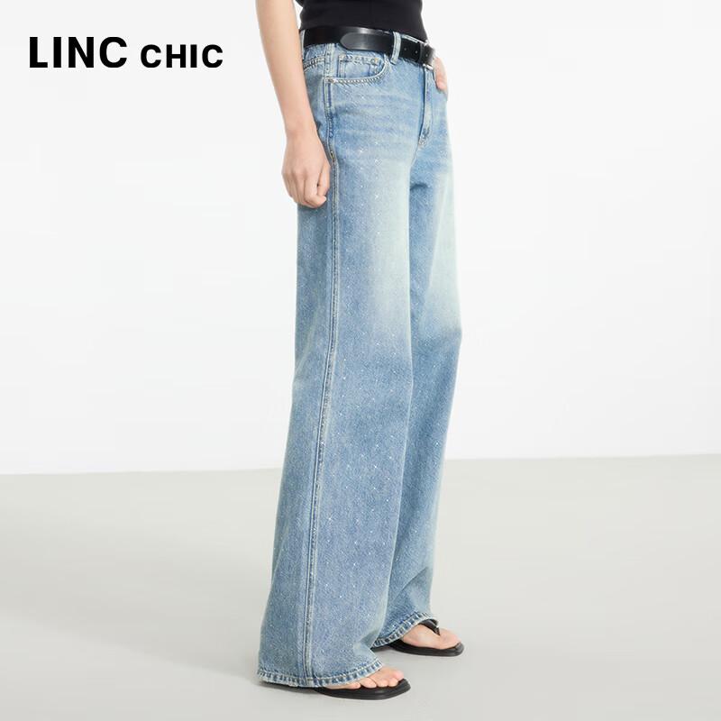 Jinyujie Women's Mid-Waist Loose Straight Wide-Leg Jeans