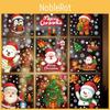 Pvc Christmas Festive Decals Decoration With Santa Reindeer Snowflake Snowman