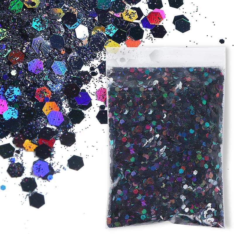 

50G Glitter Mixed Hexagon Colorful Sequin Powder DIY Handmade Jewelry Epoxy Resin Making For Mold Nails Craft Accessories