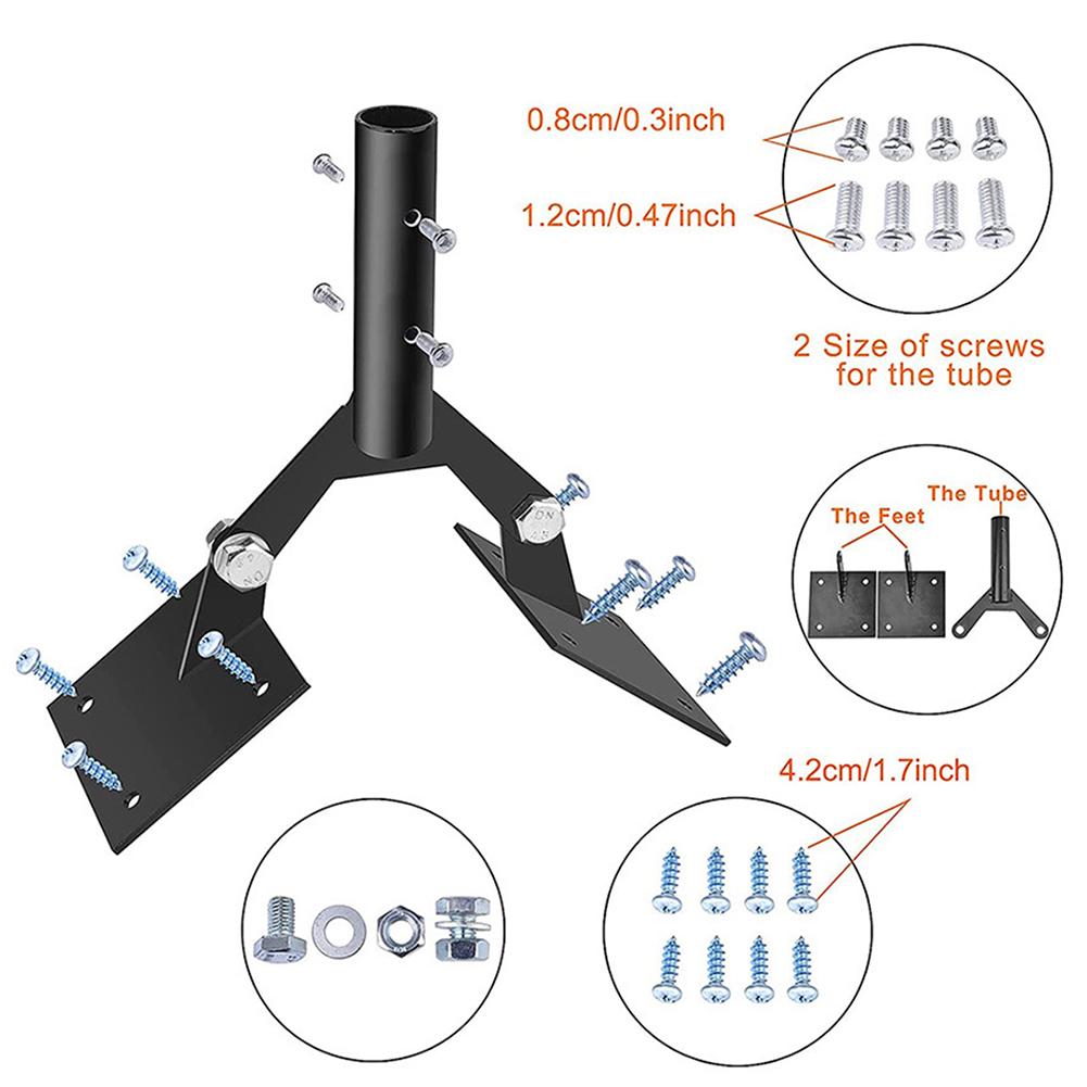 Gartenwetterfahne Stahldach-Set 10x10x10cm Halterung mit Hardware Einstellbare Wetterfahnen Halterung zur Montage von Wetterfahnen