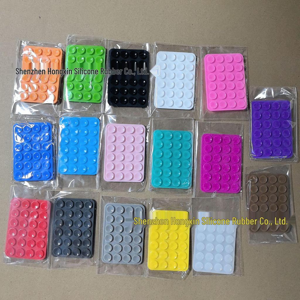 Silicone Suction Cup Holder for Mobile Phones - Square, Single-Sided, Set of 24