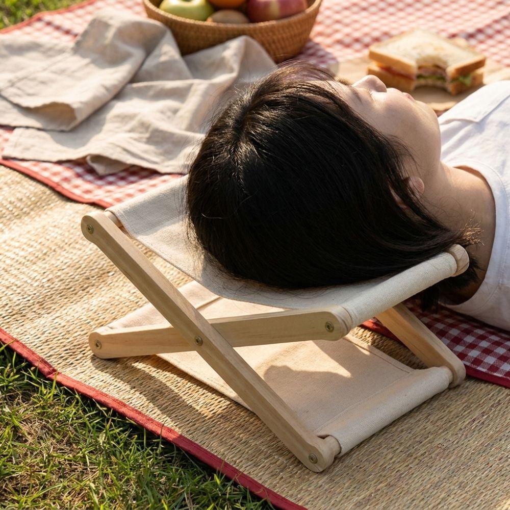UV Resistant Outdoor Camping Neck Pillow Canvas Lounge Headrest For Sleeping Picnic