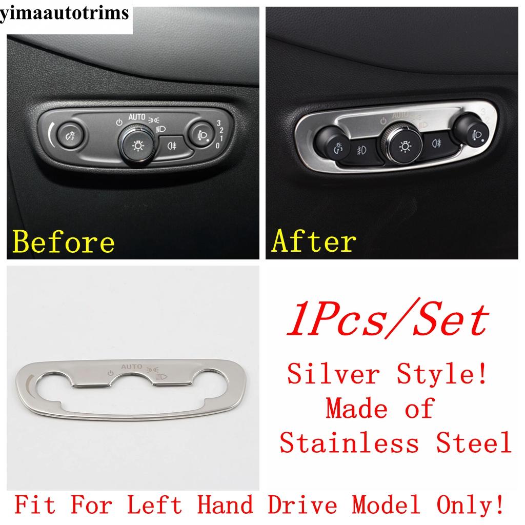 

Car Head Light Lamp Switch Button Frame Decor Cover Trim Stainless Steel Interior Accessories For Chevrolet Equinox 2017 - Silver Style