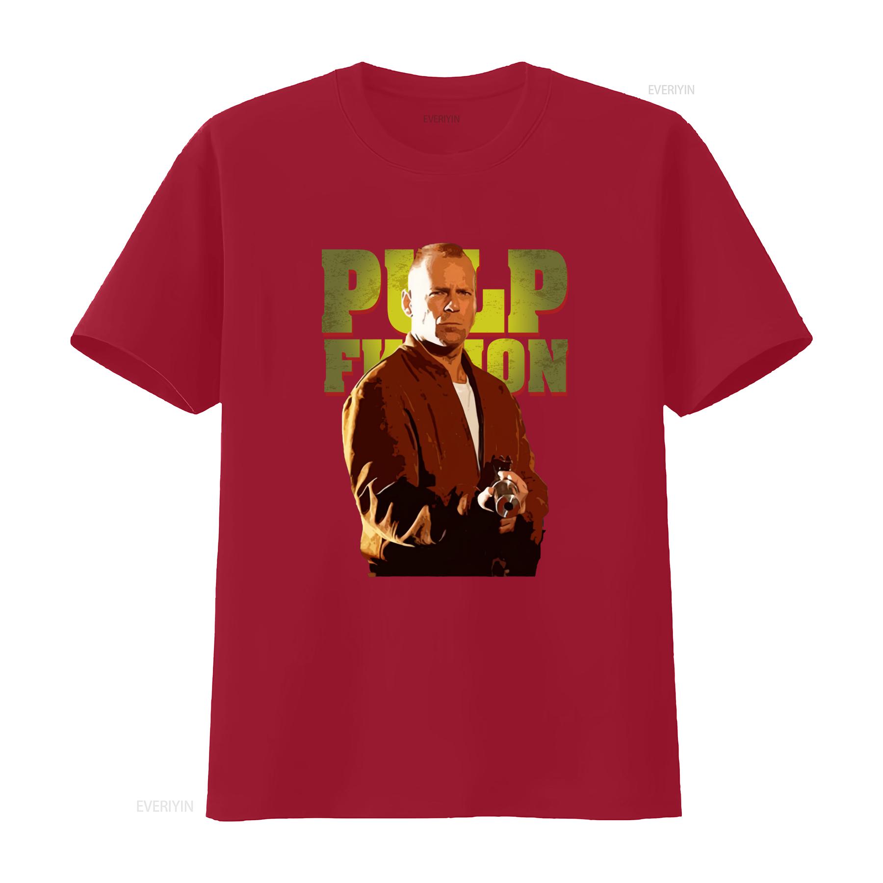 

Butch Pulp Fiction Fan Bruce Willis Movie Print T Shirt for Men vintage Washed Slightly designer clothes Unisex Casual S