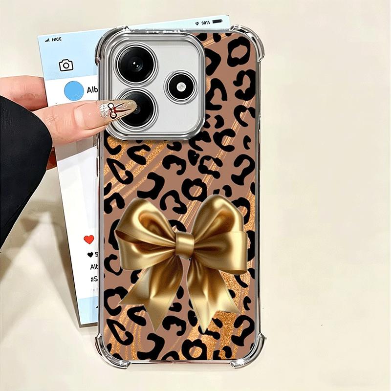 

Leopard Print Bow Trend Soft Phone Case For Xiaomi Poco X7 X8 Pro Max X6 X5 X3 F8 Ultra F7 M8 M7 M5S Redmi 15C 15A 15 14C 13C 12 Xiaomi Poco X8 Pro