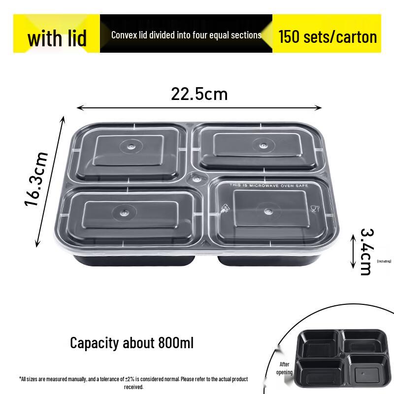 Disposable Compartment Food Containers with Lids