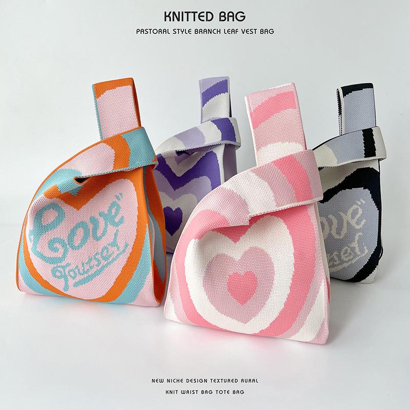 Colorful Knitted Handbags: Women's Fashion Shoulder Bags & Vest Waistcoat Styles