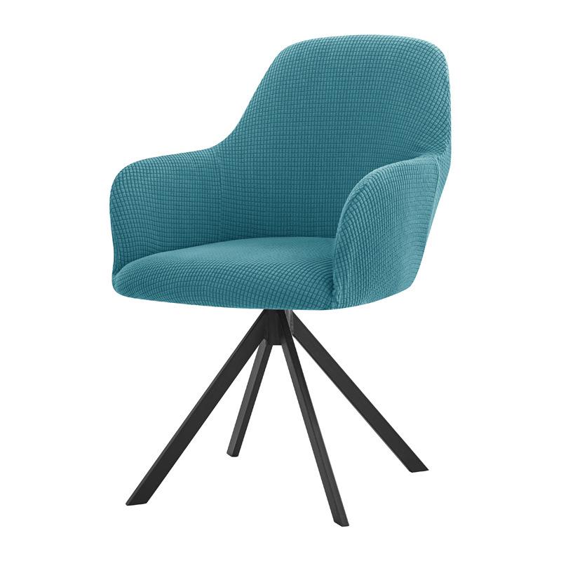 Nordic Style Universal Semi-Circular Dining Chair Cover with Fully Enclosed High Curved Armrests