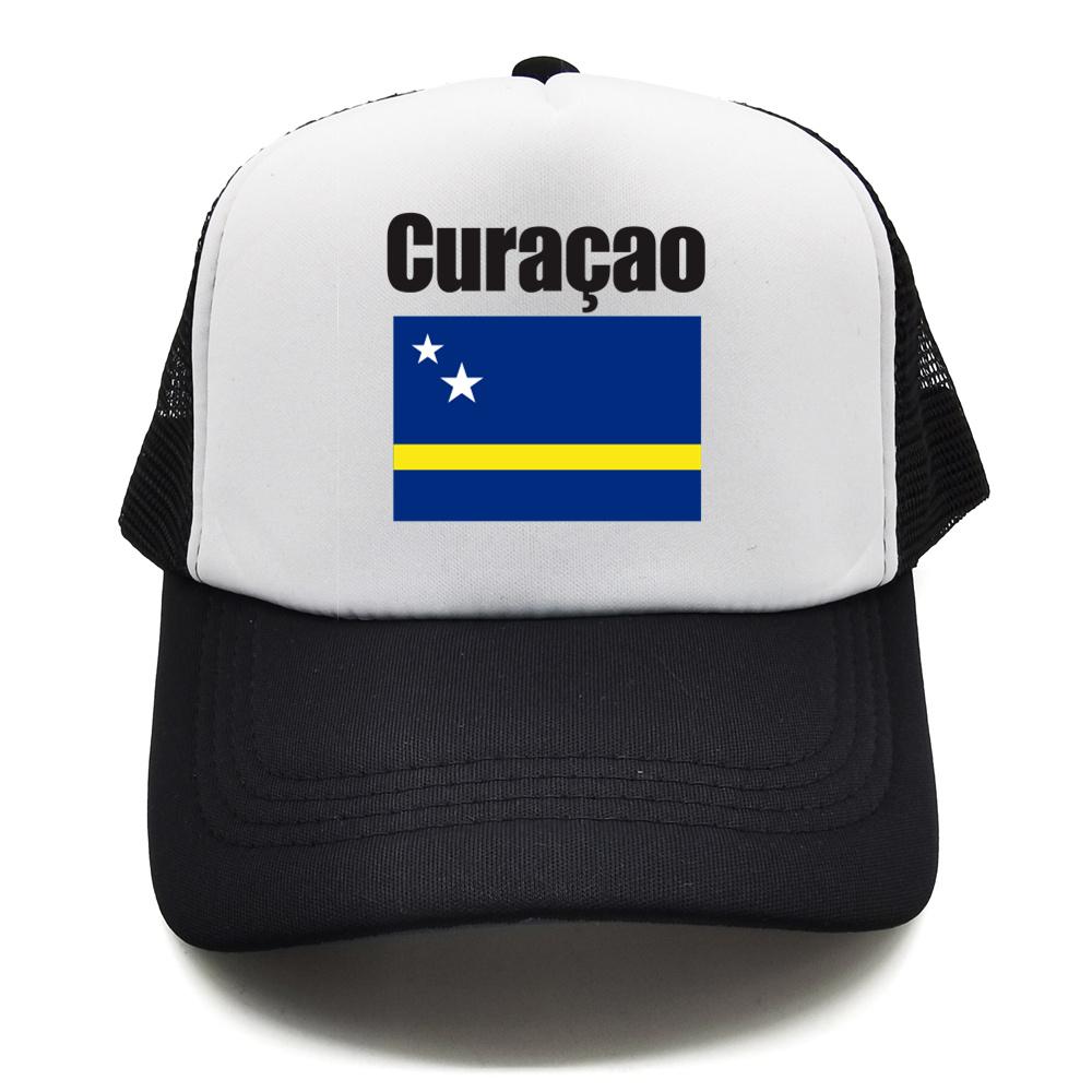 Curaao Flag Trucker Hat Summer Unisex Cool Hat Country Fans Baseball Caps New Outdoor Mesh Net Dad Gift Snapback Caps