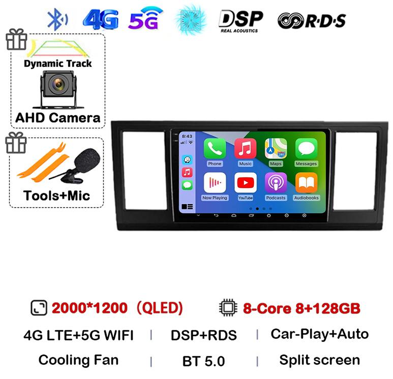 Android 14 Auto Carplay Car Radio For VW Volkswagen Caravelle 6 T6 2015 2016 2017 2018 2019 2020 Multimedia Player GPS WIFI+4G