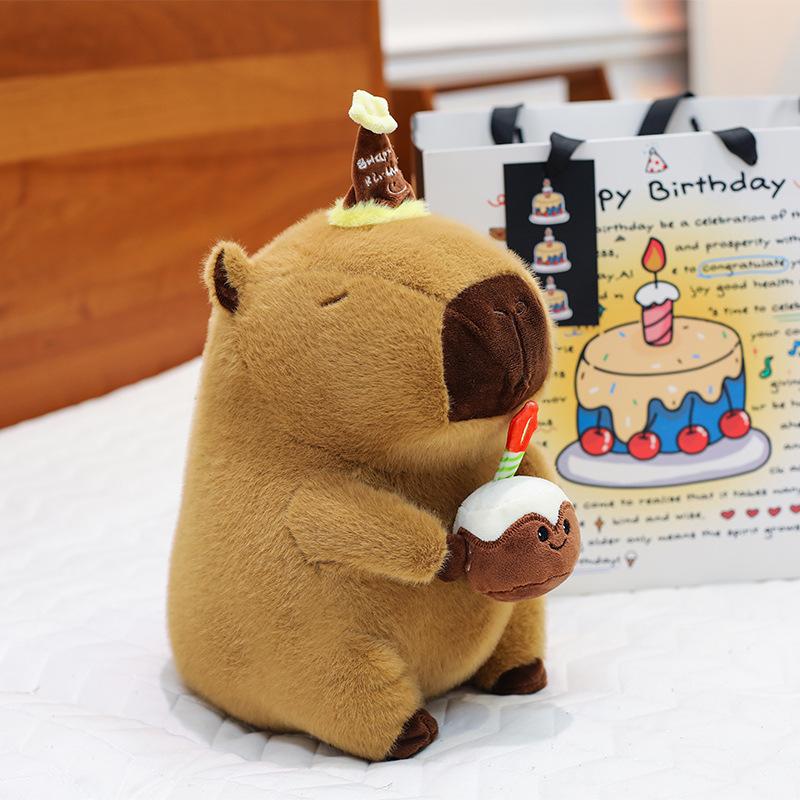 Capibala Plush Toy Birthday Cake Capybara Doll Cute Doll Creative Girl Gift