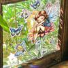 Xc6030 Schmetterlingsblumenfee Bunter Sonnensammler Fensteraufkleber Elektrostatischer Glasaufkleber Zweiseitiger Visueller Elektrostatischer Aufkleber
