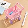 Kids Toy Storage Organizer Supermarket Shopping Cart with Smooth Rolling Wheels & Basket, Toddlers Small Basket for Dolls Pretend Play House