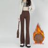 Hong Kong Style Velvet Flare Jeans - Women's Winter 2025 Retro Slim Fit Bell Bottoms