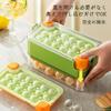 Round Silicone Ice Tray with Lid [One-Push Ice Removal] Transparent Ice Maker with Airtight Lid, Cute Ice Maker for Ice Cubes, DIY Ice Maker, Drinks,
