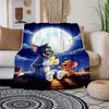 """Tom & Jerry Mondschein-Abenteuer Wandkunst Druck"Decke Flanell-Kuscheldecke für Sofa, Bett, Reisen, Camping, Büro"""