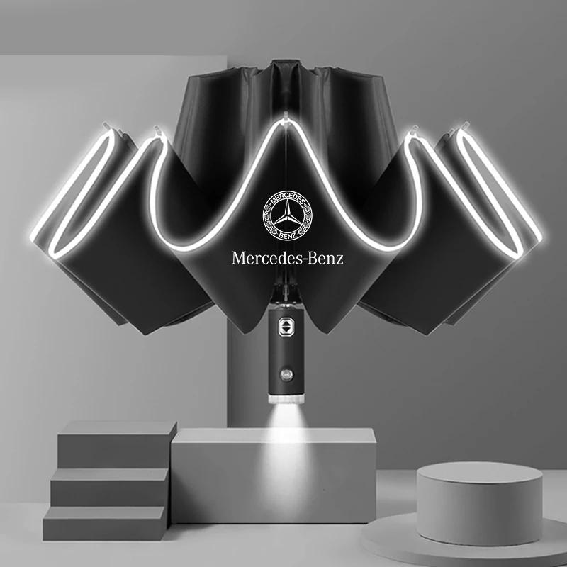 XDFMN1 Heiß 2026 Neu Für Benz Auto Automatisches Faltbares Winddichtes Sonnenschirm-Regenschirm für Mercedes Benz A B C E S V-Klasse GLB GLC GLE Sprinter