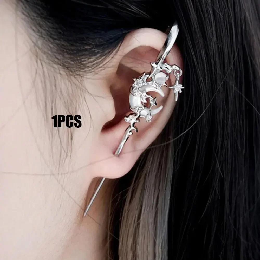 1PCS Retro Dark Gothic Punk Rose Cross Thorn Earring Unisex Piercing Ear Needle Earstuds Eardrop Jewelry