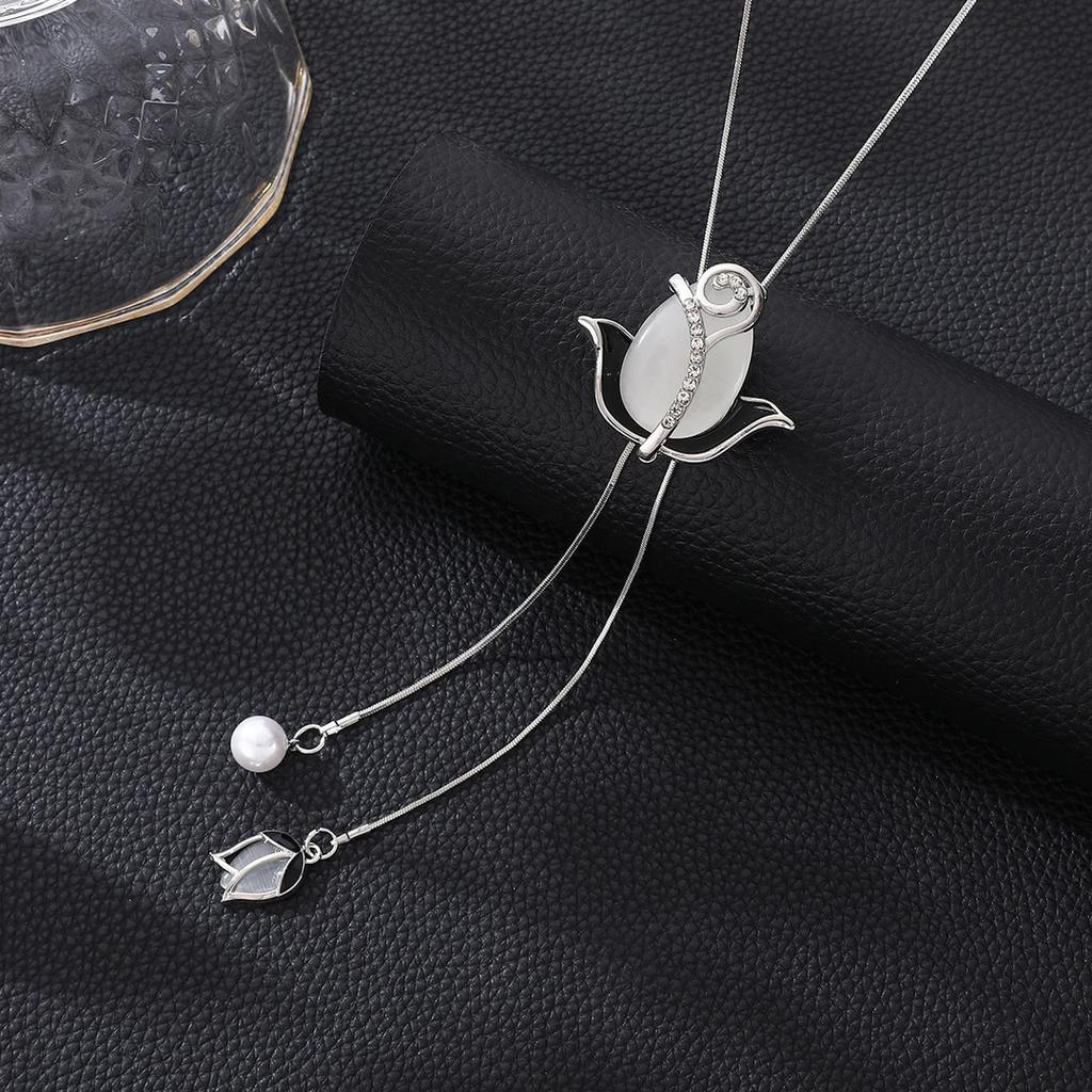 Simple Design Sweater Necklace Women's High-end Long Necklace Niche Temperament Double-layer Sweater Chain Jewelry