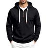 Men's Lined Half Zip Hoodie Colorblock Loose Fit Hooded Sweatshirt