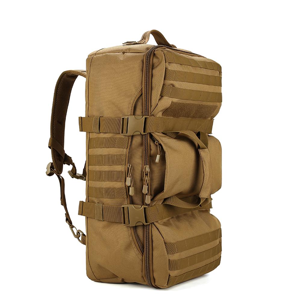 Bolsa de viaje al aire libre, mochila de Camping de gran capacidad, bolsa de lona impermeable 56-75L para exteriores caqui oscuro