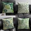 Modern style Leaf Pillow Case Natural Linen Double-Sided Printing Sofa Home Decor Cushion Cover